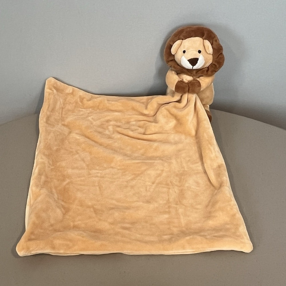 APRICOT LAMB Tan Lion Soft Lovey Security Blanket Plush Toy